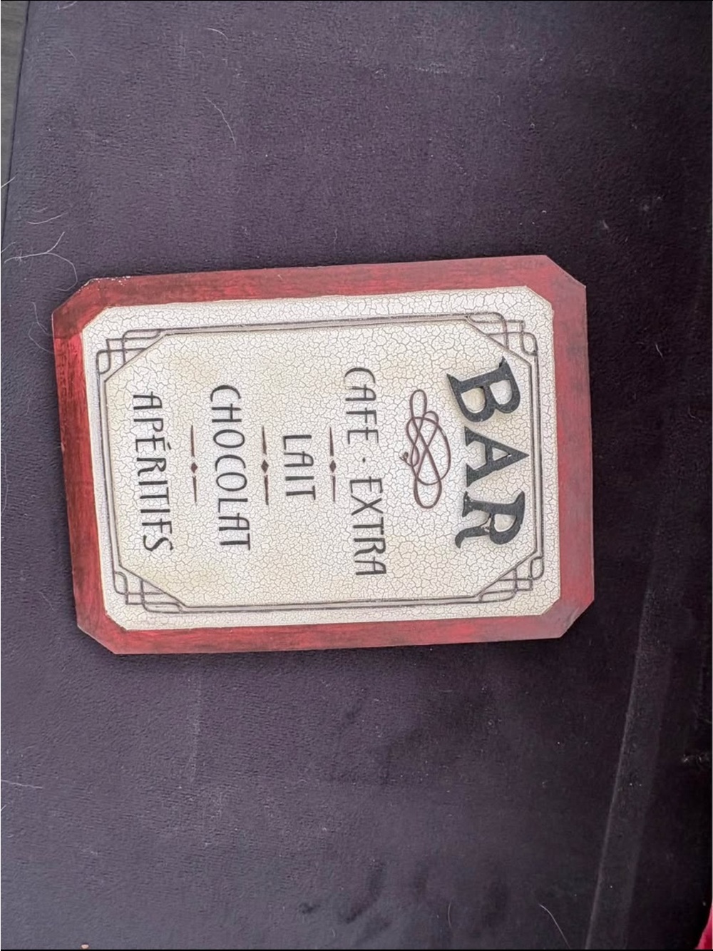 Red Framed 'BAR' Decorative Wall Plaque - Unbranded